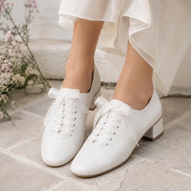 Alt view image 5 of 7 - 4 Pairs Lace Shoelaces Flat Ribbon Shoe Laces 3cm Wide Fancy Lace Shoe Laces for Sneakers Decorative and Comfortable Women Girls
