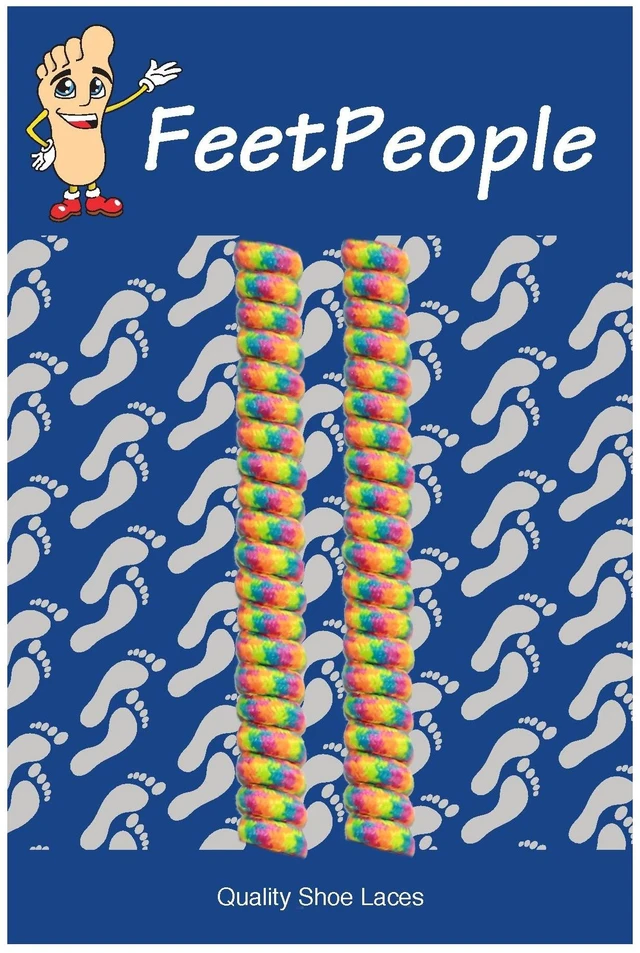 Alt view image 2 of 2 - Curly (or Twister No-Tie) Shoelaces, 1 Pair, Rainbow, 6 inches