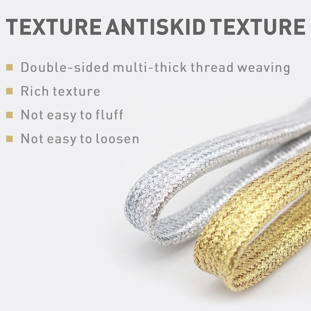 Alt view image 5 of 7 - Flat Metallic Glitter Sparkle Shoe Laces for Sneakers, Silver, 54" | 5/16"(8mm) Sparkly Colorful Bling Sequin Shiny Shoelaces Replacement Shoe Strings