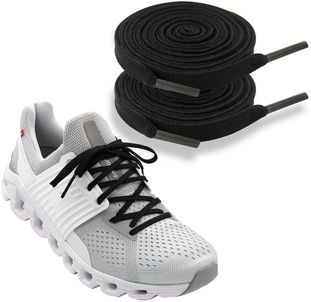 Main image of 1/4"(6mm) Flat Thin Shoe Laces, Original Athletic Shoelaces Shoe Strings Replacement Laces for On Cloud Sneakers (Black, 54''/140cm)