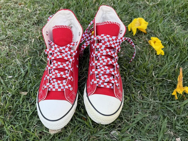 Alt view image 5 of 7 - Flat Checkered Shoe Laces, Plaid Sneaker Shoelaces 47 Inch Black | Two-color Polyster Checker Shoelacess, Colorful Checkerboard Prints, Colored Fashion Sneaker Laces, For Sport & Casual Shoes