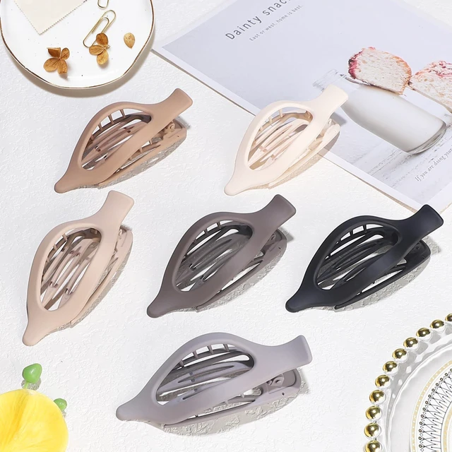 Alt view image 2 of 7 - Clip 6 pcs Claw Clips Hair Accessories for Women -Brown Grey | Matte Flat Hair Clips, 4.2 Inch Strong Hold Non-Slip Claw Clips, Neutral Hair Accessories, Thick Hair & Thin Hair