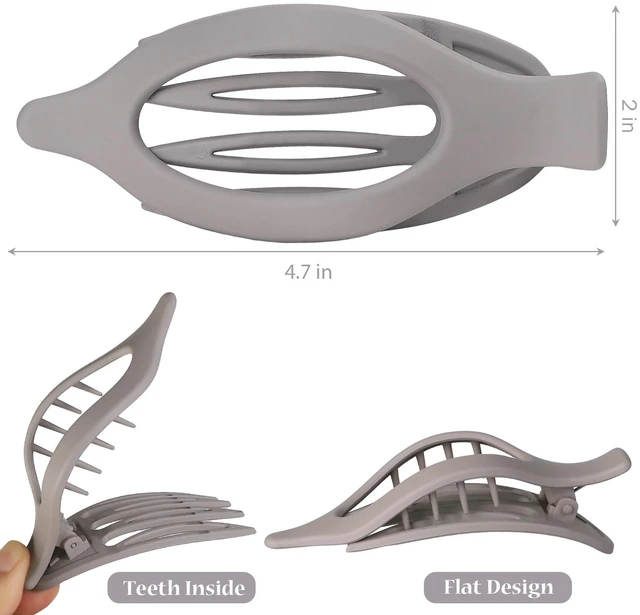 Alt view image 3 of 7 - Clip 6 pcs Claw Clips Hair Accessories for Women -Brown Grey | Matte Flat Hair Clips, 4.2 Inch Strong Hold Non-Slip Claw Clips, Neutral Hair Accessories, Thick Hair & Thin Hair