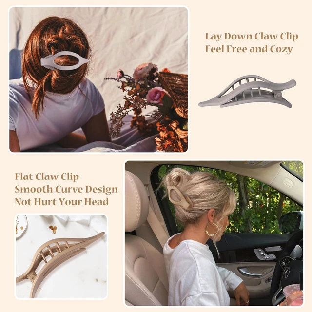 Alt view image 5 of 7 - Clip 6 pcs Claw Clips Hair Accessories for Women -Brown Grey | Matte Flat Hair Clips, 4.2 Inch Strong Hold Non-Slip Claw Clips, Neutral Hair Accessories, Thick Hair & Thin Hair