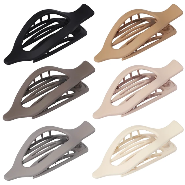 Alt view image 7 of 7 - Clip 6 pcs Claw Clips Hair Accessories for Women -Brown Grey | Matte Flat Hair Clips, 4.2 Inch Strong Hold Non-Slip Claw Clips, Neutral Hair Accessories, Thick Hair & Thin Hair