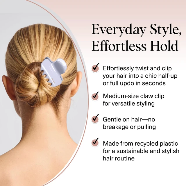 Alt view image 6 of 7 - Hair Clips for Women - Hydrangea Breeze, 1pc | Strong Hold Claw Clips for Thick or Thin Hair Durable Recycled Plastic, Non-Slip, Daily Hair Accessories