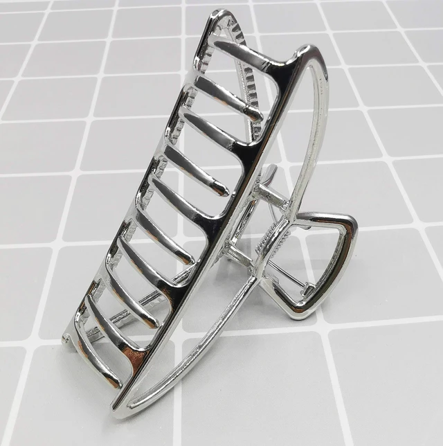 Alt view image 3 of 7 - Hair Clips, Metal Hair Claw Barrette Clamp Jaw for Women (2, Black+ Silver)