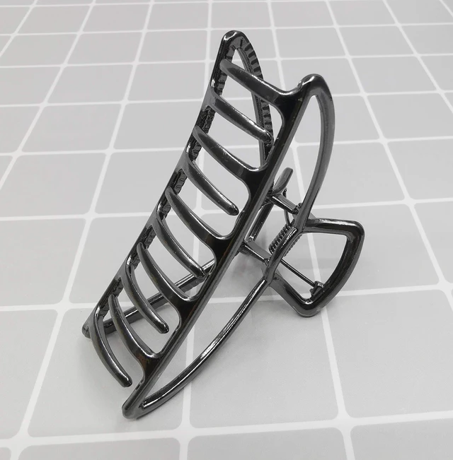 Alt view image 5 of 7 - Hair Clips, Metal Hair Claw Barrette Clamp Jaw for Women (2, Black+ Silver)