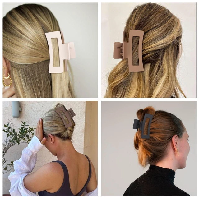 Alt view image 7 of 7 - 8 Pcs Hair Claw Clips for Women & Girls 2 Styles Hair Accessories | Durable & Sturdy Plastic Clips for Thick & Curly Hair, Strong Hold & Non-Slip, Stylish Gifts for Ladies(Brown)