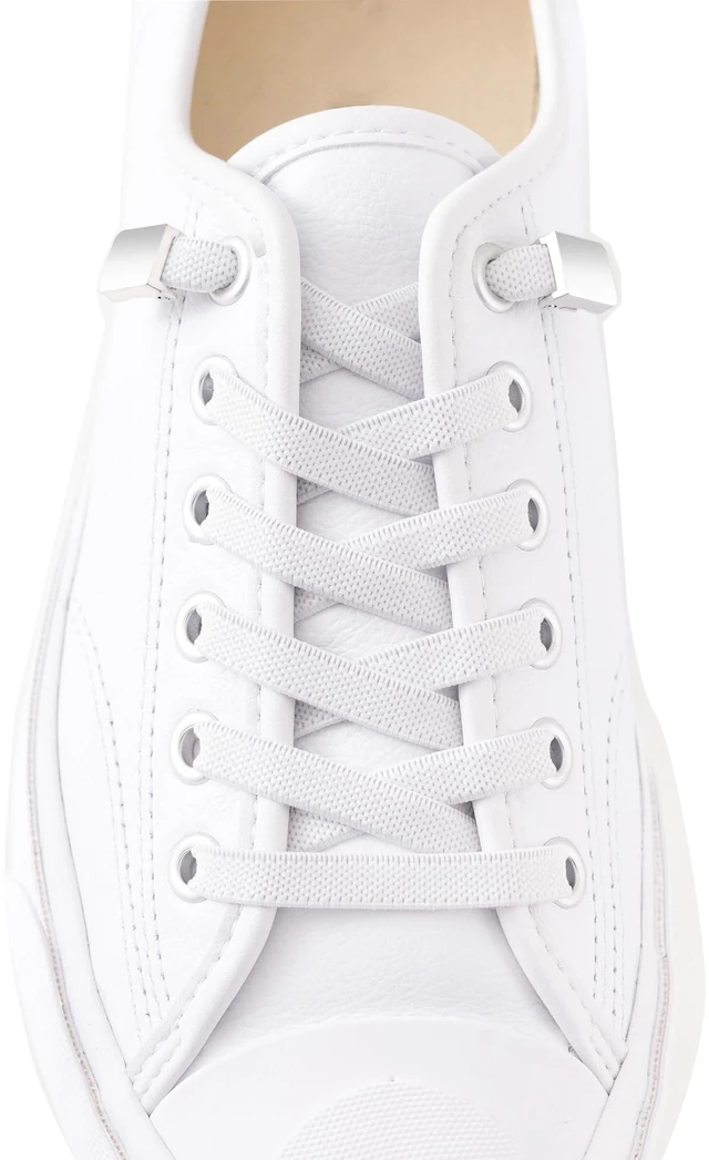 Main image of Elastic Shoe LacesNo Tie Shoelaces for Adults & Kids Shoes White