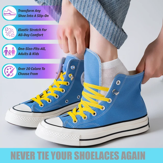 Alt view image 2 of 6 - Elastic Shoe LacesNo Tie Shoelaces for Adults & Kids Shoes White
