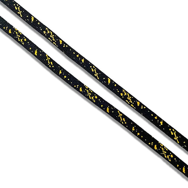 Alt view image 3 of 6 - Thin Flat Leopard Cow Print Shoelaces Camouflage Shoe Laces Shoestring 1 Pair 47 Inch (Gold Black Marble)