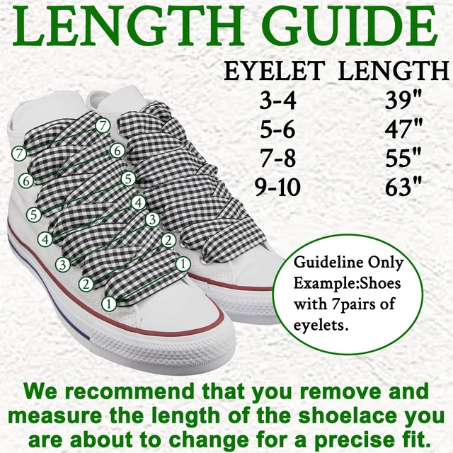 Alt view image 2 of 6 - Gingham Shoe Laces Plaid Shoelaces Strings | 2.5CM Checkered Flat Laces | Material: Polyester | Color:Black, Size:55 Inch