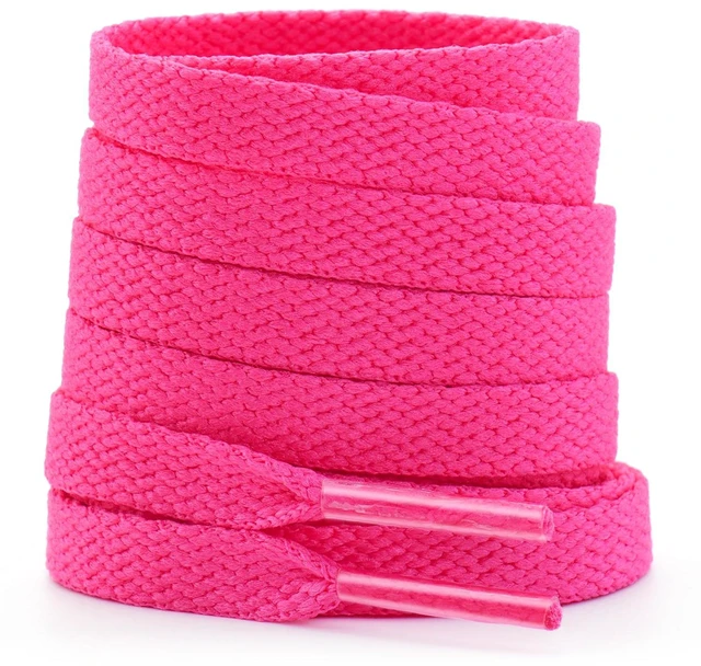 Main image of 54" Hot Pink Shoe Laces for Sneakers - 2 Pairs Flat Replacement Shoelaces, Shoe Strings for Low & High Tops