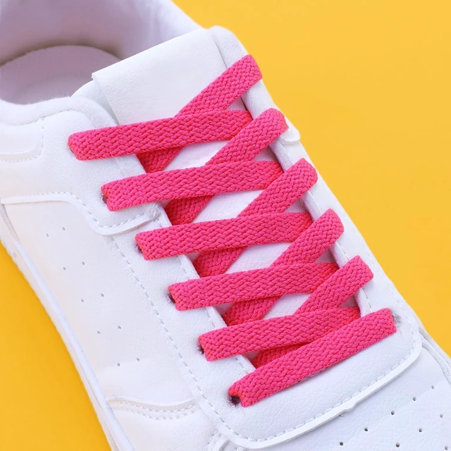 Alt view image 2 of 6 - 54" Hot Pink Shoe Laces for Sneakers - 2 Pairs Flat Replacement Shoelaces, Shoe Strings for Low & High Tops