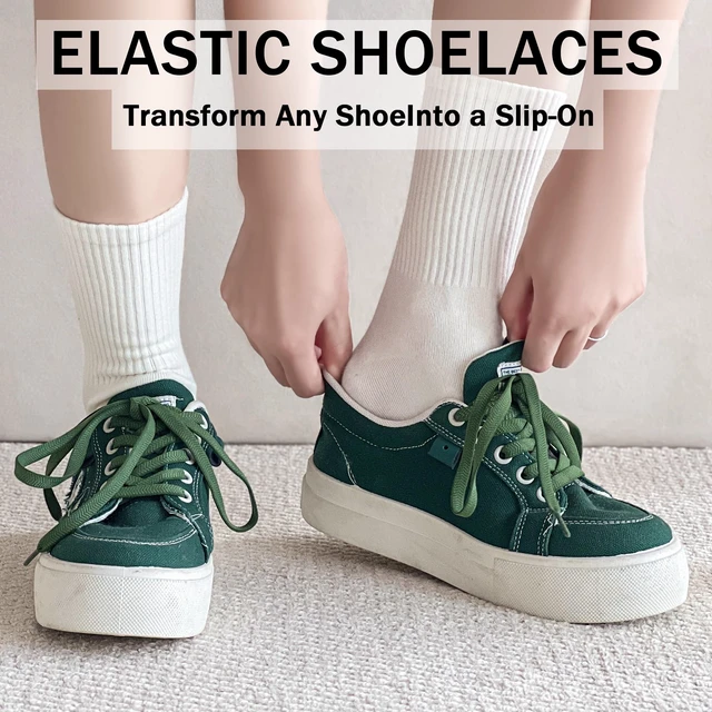 Alt view image 3 of 6 - Flat Shoe Laces for Sneakers Elastic Shoe Laces Athletic Shoelaces Black