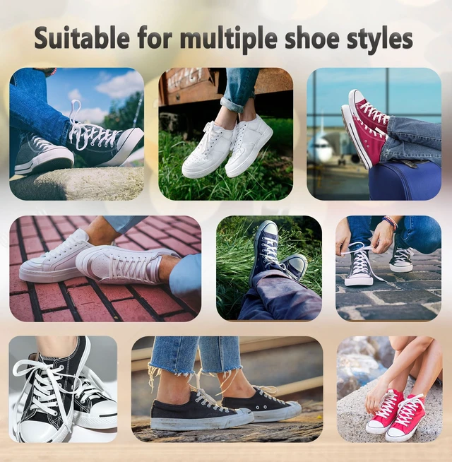 Alt view image 7 of 7 - 2 Pairs Flat Shoe Laces for Sneakers, 5/16'' Athletic Shoelaces 24"-63" in 15 Colors, Blue 36 inch(90cm)