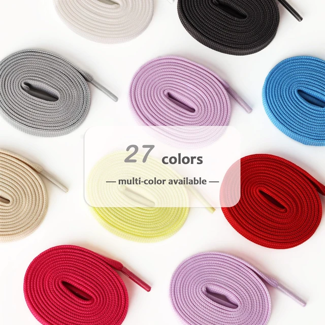 Alt view image 5 of 7 - 2 Pairs Flat Shoe Laces for Sneakers, 5/16'' Athletic Shoelaces 24"-63" in 15 Colors, Blue 36 inch(90cm)