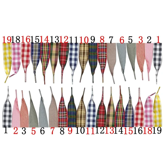 Alt view image 3 of 7 - Flat Checkered Shoelaces, Gingham Ribbon Shoe Laces No.24, 47" | Flat Plaid Shoe Laces for Women Sneakers, 1 Inch Wide, Non-Stretch Nylon, Replacement for Canvas Boots, Gift Decorative Strap