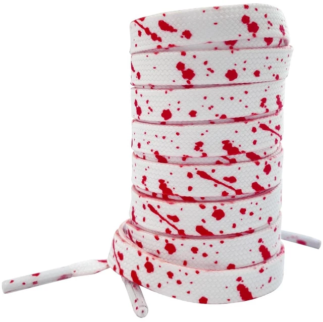 Main image of Shoe Laces for Women and Mans,1 Pairs White Red Paint Splatter Pattern Stylish Shoe Laces for Sneakers(Red 1 Pairs, 47in/120cm)
