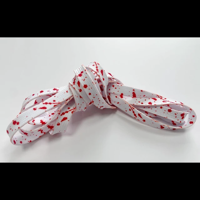 Alt view image 4 of 7 - Shoe Laces for Women and Mans,1 Pairs White Red Paint Splatter Pattern Stylish Shoe Laces for Sneakers(Red 1 Pairs, 47in/120cm)