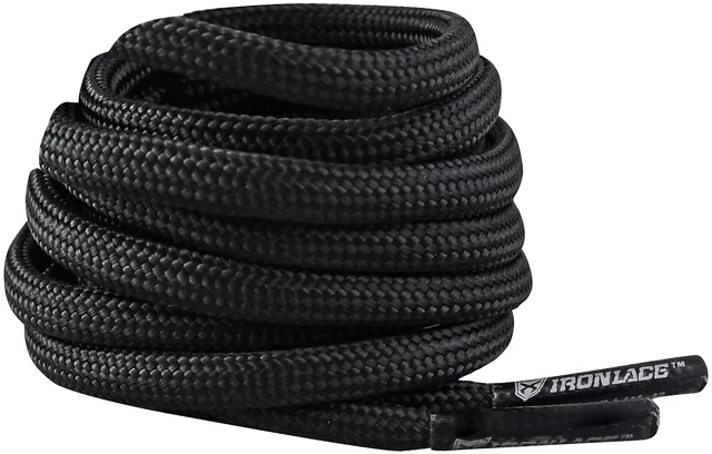 Main image of Paracord 550 Laces Type III, Heavy-Duty, Universal Boot & Shoe Laces, Stretchable Nylon, 550-Pound Breaking Strength, Midnight Black, 9/64 Inch (3.5mm) Tip Diameter, 45-Inch, 1-Pair