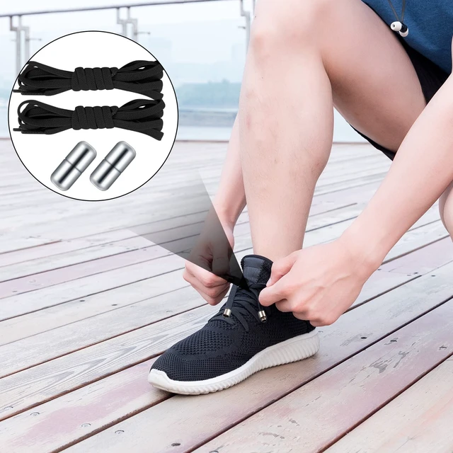 Alt view image 4 of 6 - 8 Pairs No Tie Shoe Laces, Elastic Shoe Laces Tieless,agujetas elasticas | elastic laces for shoes,Shoelace Replacement Shoe Laces No Tie with Metal Capsule Lock Shoelaces for Adults Elderly Sneakers