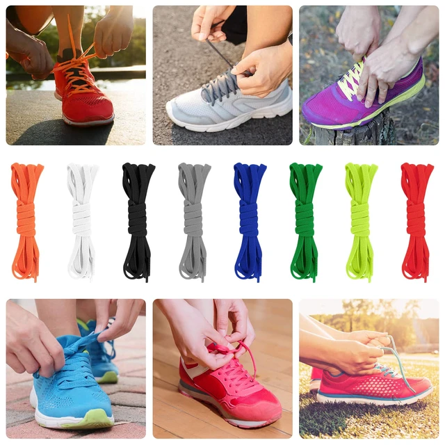 Alt view image 6 of 6 - 8 Pairs No Tie Shoe Laces, Elastic Shoe Laces Tieless,agujetas elasticas | elastic laces for shoes,Shoelace Replacement Shoe Laces No Tie with Metal Capsule Lock Shoelaces for Adults Elderly Sneakers