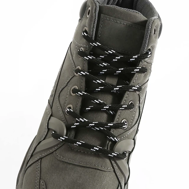 Alt view image 3 of 6 - 47 In Round Black Boot Laces Heavy Duty, White Dot Work Boot Laces | 1 Pair 120 cm Men Women Replacement Black Shoe Laces, Stay Tied Shoe Strings, Walking Hiking Outdoor Tactical Boot Shoelaces