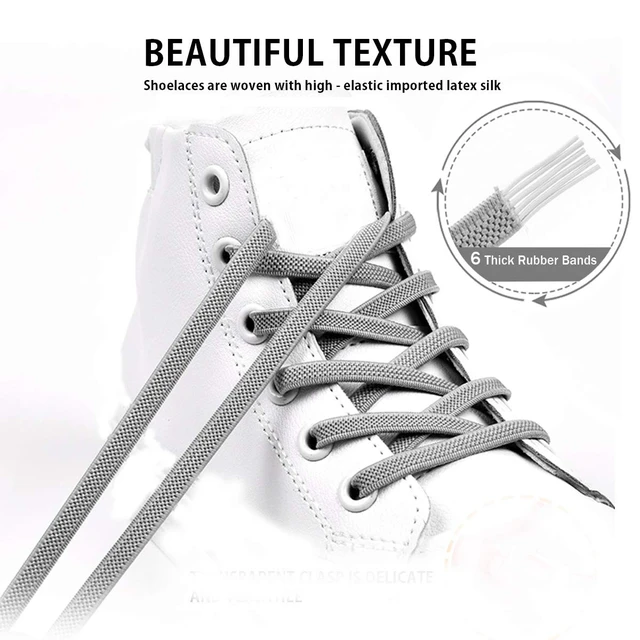 Alt view image 3 of 6 - Tieless Elastic Shoe Laces, No Tie Shoelaces for Kids/Adults Black