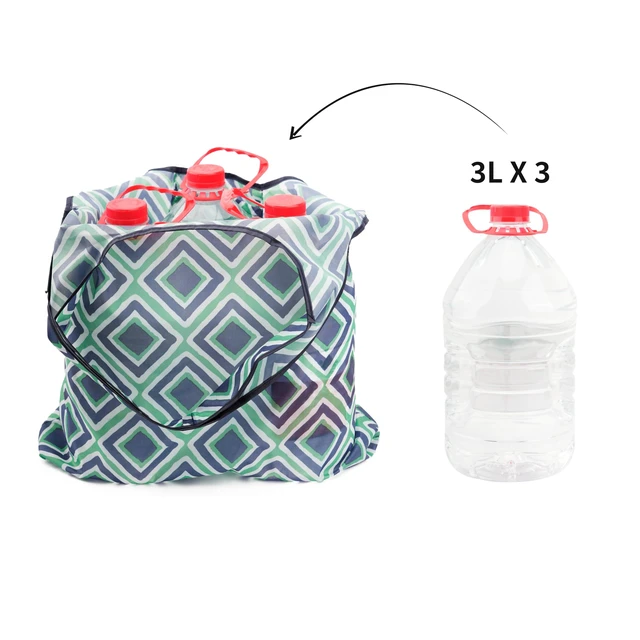 Alt view image 5 of 7 - Foldable Reusable Shopping Grocery Bags, Lightweight, Washable, Cute Packable Polyester Tote Bag (2, Diamond Grid)