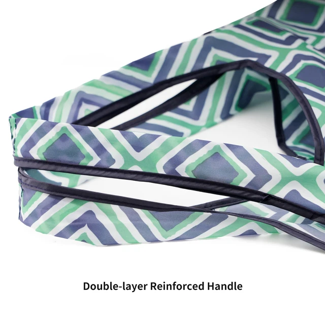 Alt view image 7 of 7 - Foldable Reusable Shopping Grocery Bags, Lightweight, Washable, Cute Packable Polyester Tote Bag (2, Diamond Grid)