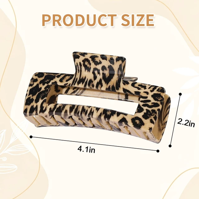 Alt view image 4 of 7 - 4 Pcs Hair Clips 4.1 Inch Claw Clips Leopard Hair Accessories