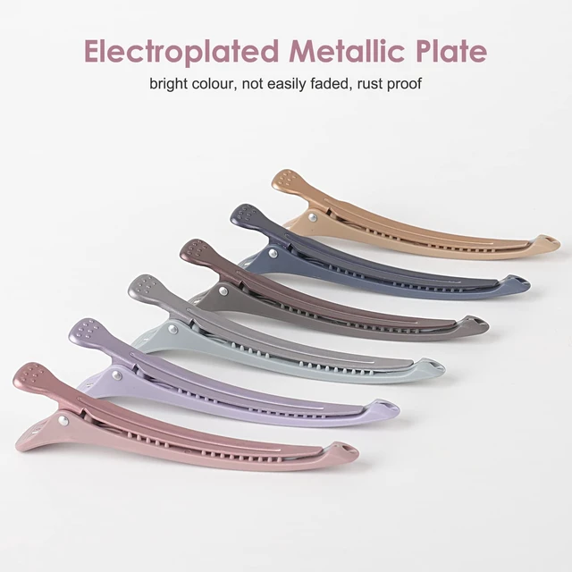 Alt view image 2 of 7 - Morandi Hair Clips for Styling Sectioning, Duck Bill Clips for Women | Clips for Roller & Hair Cutting, 4.3" Long Hair Clips for Thin Thick Hair, Salon & Home Clips w/ No-Crease Silicone Band, 6pc