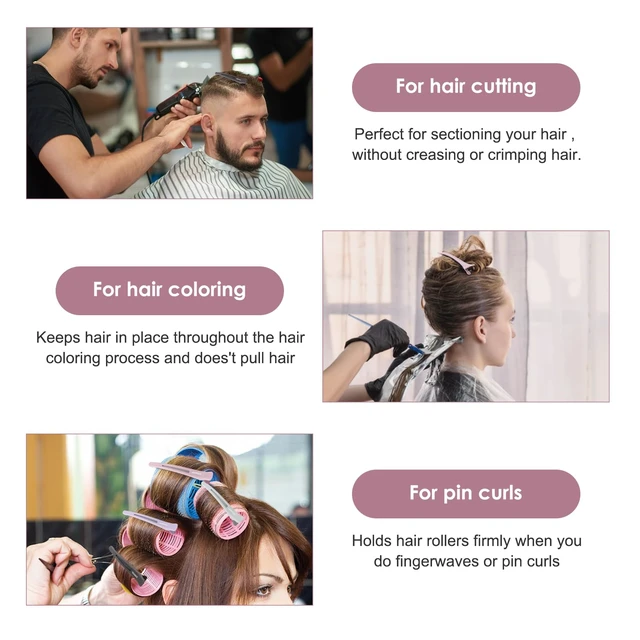 Alt view image 4 of 7 - Morandi Hair Clips for Styling Sectioning, Duck Bill Clips for Women | Clips for Roller & Hair Cutting, 4.3" Long Hair Clips for Thin Thick Hair, Salon & Home Clips w/ No-Crease Silicone Band, 6pc