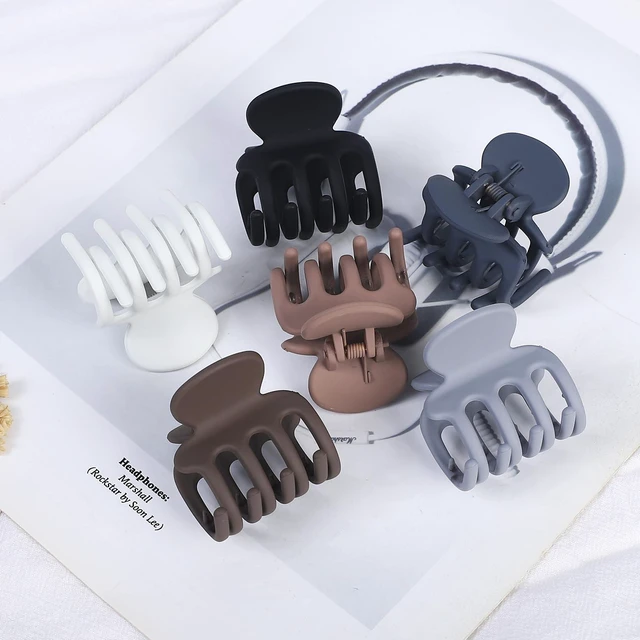 Alt view image 2 of 7 - 6 Pcs Hair Clips Small Claw Clips for Thin Hair Medium Matte Non-slip Hair Accessories for Women and Girls (Brown Grey)