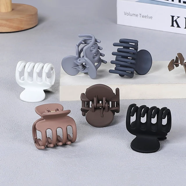 Alt view image 4 of 7 - 6 Pcs Hair Clips Small Claw Clips for Thin Hair Medium Matte Non-slip Hair Accessories for Women and Girls (Brown Grey)