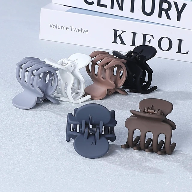 Alt view image 5 of 7 - 6 Pcs Hair Clips Small Claw Clips for Thin Hair Medium Matte Non-slip Hair Accessories for Women and Girls (Brown Grey)