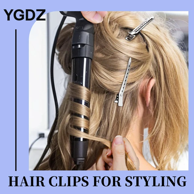 Alt view image 6 of 7 - Duck Billed Clips, 30pcs 3.5 Inch Metal Alligator Curl Hair Clips with Holes for Styling, Coloring, Thick Hair Rollers, Salon Use, Silver