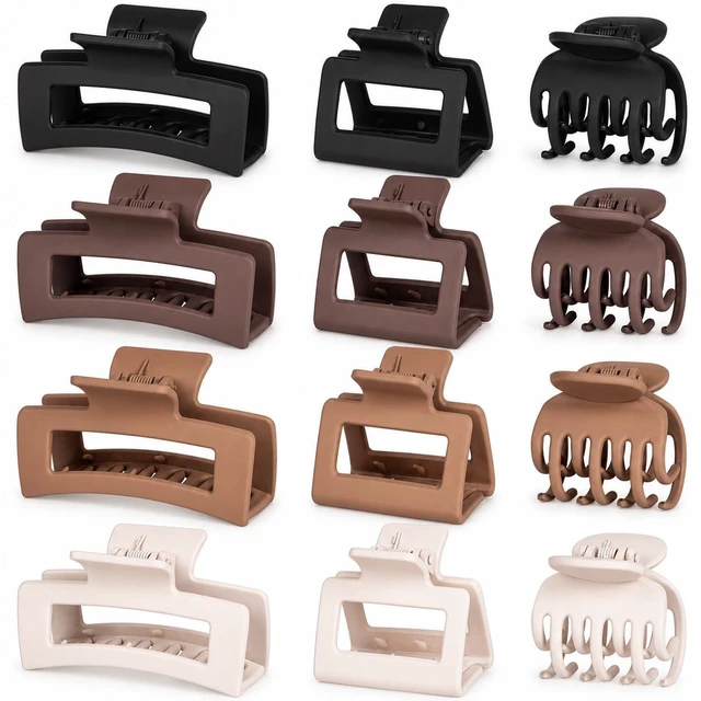 Main image of Hair Clips for Women 3 Styles Small Medium Large Claw Clips for Thin Thick Hair, Strong Hold Non-Slip Matte Hair Accessories