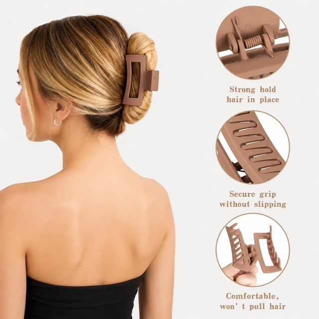 Alt view image 3 of 7 - Hair Clips for Women 3 Styles Small Medium Large Claw Clips for Thin Thick Hair, Strong Hold Non-Slip Matte Hair Accessories