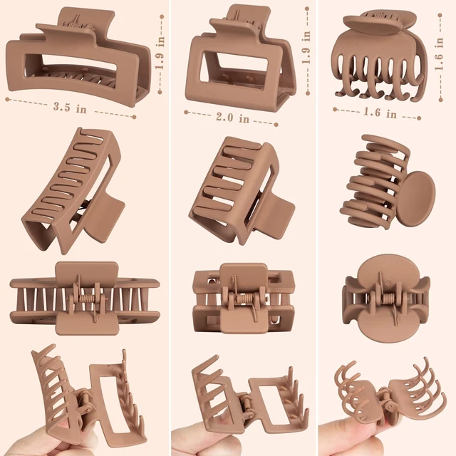 Alt view image 2 of 7 - Hair Clips for Women 3 Styles Small Medium Large Claw Clips for Thin Thick Hair, Strong Hold Non-Slip Matte Hair Accessories