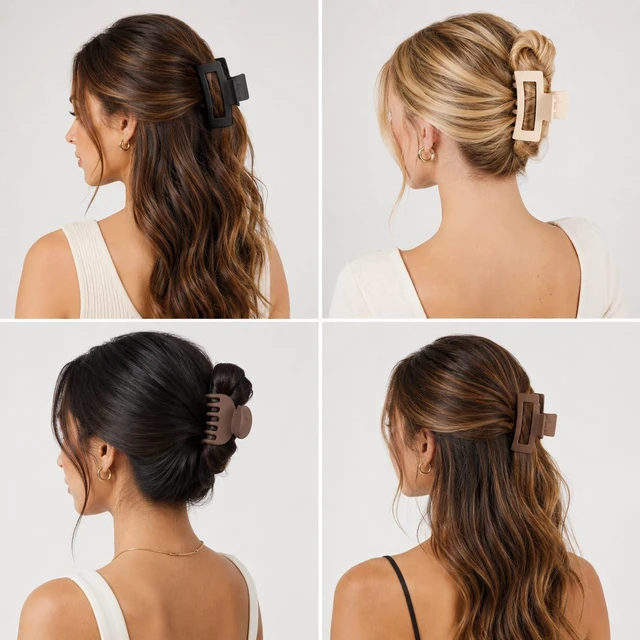 Alt view image 5 of 7 - Hair Clips for Women 3 Styles Small Medium Large Claw Clips for Thin Thick Hair, Strong Hold Non-Slip Matte Hair Accessories