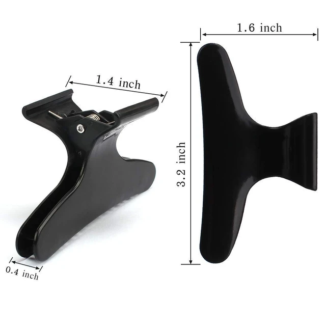 Alt view image 2 of 7 - Hair Clips for Styling Sectioning 12 Pack Black White Butterfly Clamps Hair Claw Clips Pro Salon Hair Clips for Styling, Sectioning, Cutting and Coloring