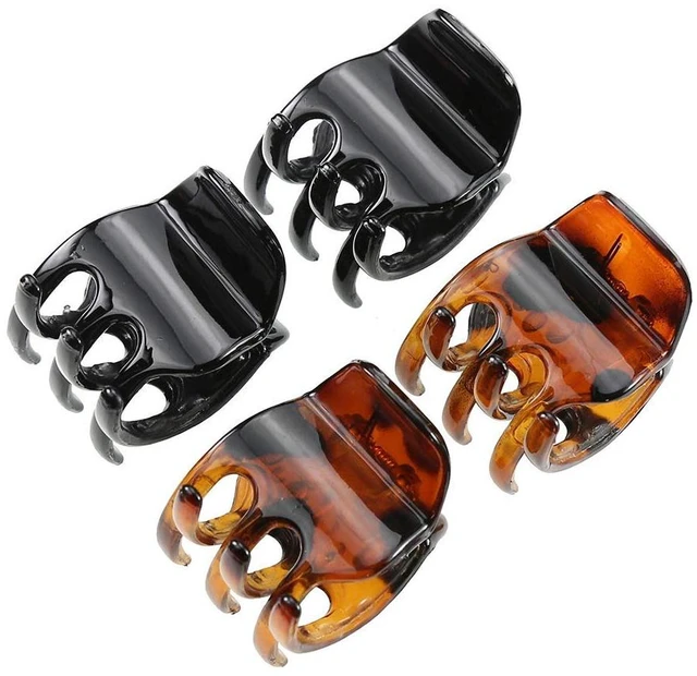 Main image of Medium Claw Clips for Women - 4 Pack Hair Jaw Clips, 1.37 Inch Nonslip Hair Accessories for Easy Updo, Makeup & Face Washing, Black and Brown Plastic Hair Claws for All Hair Types