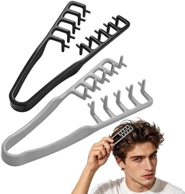 Main image of 2 Pcs Texture Comb, Wide Tooth Volumizing Hair Comb, Anti-Frizz Root Lifter | for Fluffy Volume & Fringe Parting, Creates Natural Waves & Bangs, Daily Grooming Comb For Men Women All Hair.