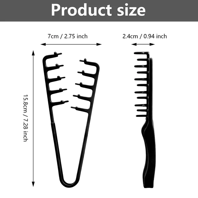 Alt view image 6 of 7 - 2 Pcs Texture Comb, Wide Tooth Volumizing Hair Comb, Anti-Frizz Root Lifter | for Fluffy Volume & Fringe Parting, Creates Natural Waves & Bangs, Daily Grooming Comb For Men Women All Hair.