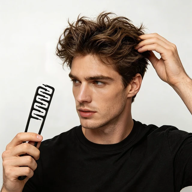 Alt view image 7 of 7 - 2 Pcs Texture Comb, Wide Tooth Volumizing Hair Comb, Anti-Frizz Root Lifter | for Fluffy Volume & Fringe Parting, Creates Natural Waves & Bangs, Daily Grooming Comb For Men Women All Hair.