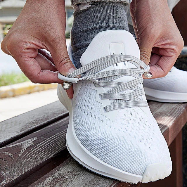 Alt view image 3 of 6 - laces with Elastic LacesElastic Shoelaces for Adults and Kids Silver