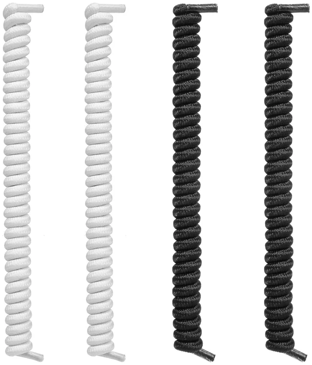Main image of 2 Pairs Curly Shoe Laces for Adults Curly No Tie Shoe Laces | Curly, Elastic, Stretchy, No Tie Shoelaces, Tieless, Anti-Fall, For Adults, Sneakers